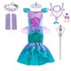 thumbnail image 4 of Disney vestido de princesa sirenita para niña, traje de lujo con estampado de encaje y volantes para Halloween, Carnaval, cumpleaños, Cosplay, Ariel, 4 of 5