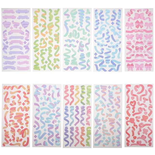 Miangastore 10 Feuilles d'Autocollants Colorés Autocollants Auto-Adhésifs Chics pour Scrapbooking