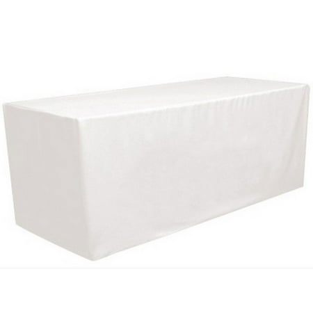 

Gowinex White 6 ft Fitted Tablecloth Rectangular Polyester Table Cover