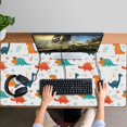 thumbnail image 4 of Long Mouse Pads for Desk,White Cartoon Dinosaurs Pattern Desk Mats on Top Of Desks, Desk Mouse Pad Extra Large with 3mm Non-Slip Base and Stitched Edge for Gaming,Office,Work,Home 47.3"x23.6", 4 of 6
