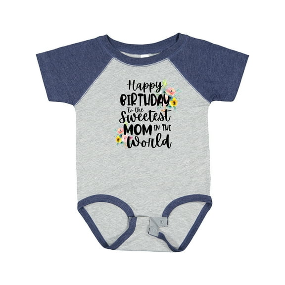 Inktastic Happy Birthday to the Sweetest Mom in the World Girls Baby Bodysuit