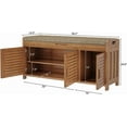 thumbnail image 2 of Shoe Storage Bench, 2-Tier Shoe Cabinet with Padded Seat Cushion and Storage Box, Bamboo Entryway Bench with 3 Darn Doors (38.2’’(L) x 14.4’’(W) x 19.7’’(H)), 2 of 7