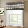 thumbnail image 6 of 2 Pack Retro Dark Grey Stripes Valance for Window Peeling Paint Effect Texture Kitchen Valance Rod Pocket Short Curtain Topper Decorative Window Treatment for Living Room Bedroom 54"x18", 6 of 8