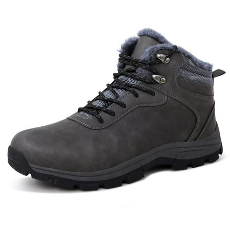 

Harvest Land Mens Waterproof Hiking Boots Non-Slip Winter Snow Ankle Backpacking Boots for Men Outdoor Trekking Shoes Hiker Style Gray