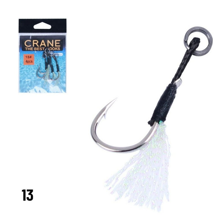 Outdoor Tackle Barbed Treble with Feather Crank Baits single Hook