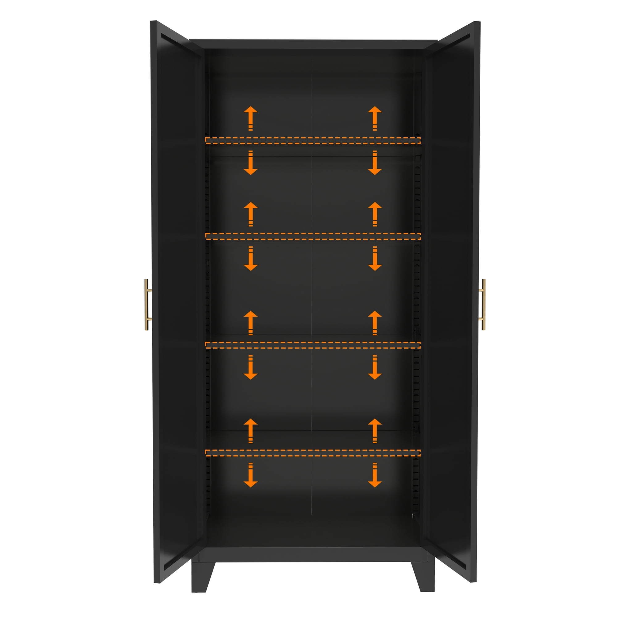 Homy Casa 71" Tall Garage Storage Cabinet with Adjustable Shelves, Heavy Duty Utility Organizer Black
