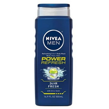 NIVEA Men Power Refresh Body Wash 16.9 oz (Pack of 3)