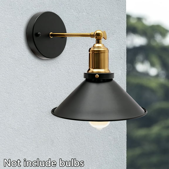 Wall Sconce,1 Light Wall Lamp Fixture with Plug in Cord,Indoor/Outdoor Rustic Wall Mounted Lamp,Swingarm Wall Light for Living Room Bedroom Farmhouse Hallway