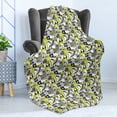 thumbnail image 4 of Abstract Soft Flannel Fleece Throw Blanket, Contemporary Mosaic Pattern with Vibrant Color Scheme, Cozy Plush for Indoor and Outdoor Use, 50" x 70", Yellow Green, by Ambesonne, 4 of 5