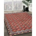 thumbnail image 3 of Ahgly Company Machine Washable Indoor Rectangle Contemporary Orange Salmon Pink Area Rugs, 7' x 9', 3 of 7