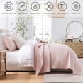 thumbnail image 2 of Colcha HORIMOTE HOME King Size de microfibra rosa claro, 2 of 7