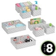 thumbnail image 2 of mDesign Fabric Nursery Divided Drawer Storage Bin, 2 Pack, Gray/White Polka Dot, 2 of 9