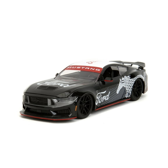 2024 Ford Mustang Dark Horse Hardtop, Black /White - Jada Toys 35418 - 1/24 Scale Diecast Model Car