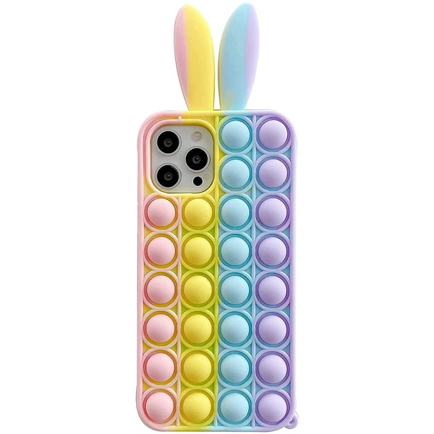 Simple Push Pop Fidget Case For Iphone 12 Mini Push Pop Bubble Fidget Sensory Case Bubble Popper Anxiety Relief Autism Cover Silicone Figetget Toy For Add Adhd Popping Fidget Novelty Gift