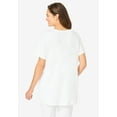 thumbnail image 2 of Woman Within Plus Size Short-Sleeve V-Neck Shirred Tee, 2 of 5