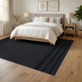 thumbnail image 3 of ODIKA 6'x9' Black Charcoal Modern Geometric Washable Area Rug Sleek Design with Minimalist Appeal Non-Slip, Chair-Friendly, for Dining Room, Under Table, Office Décor, 3 of 7