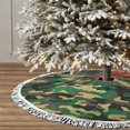 thumbnail image 3 of Christmas Tree Skirt, Classic Camo Green Christmas Tree Decorations Indoor, Tree Skirts Mat With Tassel Trim for Halloween New Year Holiday Christmas Party Decor 48 Inches, 3 of 7