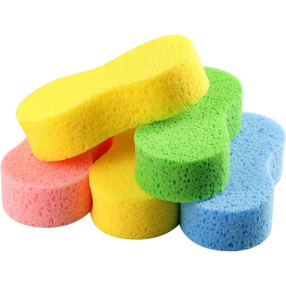 5-Pack Car Wash Sponges, 9.1" x 4.3" x 2.4" Large Sponges, Extra Thick Foam Kit for All-Purpose Cleaning, Ideal Washing Sponges for Kitchen, Bathroom, Household