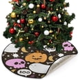 thumbnail image 5 of Coolnut Pumpkin Ghost Cartoon Christmas Tree Mats Waterproof Tree Skirt, Halloween Skull Xmas Tree Stand Tray Mat Floor Protector Pad for Holiday Party Decoration, 28.3", 5 of 6