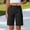 *Black, variant on Women's Solid Color Elastic Waist Cargo Shorts with Button and Pockets ,Casual Utility Shorts Army Green,Womens Plus M