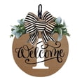 thumbnail image 1 of Front Door Wreath Decorative Hanging Plaques, Last Name Year Round, Wooden Frame, Festive Home Decor, Easy Installation, Metal Rolling, For Office, Elegant Door Accent,topliu, 1 of 9