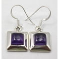 thumbnail image 2 of SilverStarJewel 925 Silver Amethyst Earrings 1.1" Women Wedding Jewelry, 2 of 3