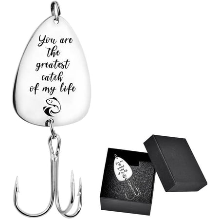 You are The Greatest Catch of My Life Fishing Lure Hook Stainless Steel Treble Fishhook Fishing Circle Hook with Gift Box Fishing Tackle for Father s Day Husband Boyfriend Birthday Gift DIY