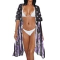 thumbnail image 3 of DISNIMO Cow Sunflower Print Women's Kimono Beach Cover Up American Flag Print Summer Cardigan Beach Coverups with Half Sleeve Casual Lightweight Swimwear Cover up, 3 of 6
