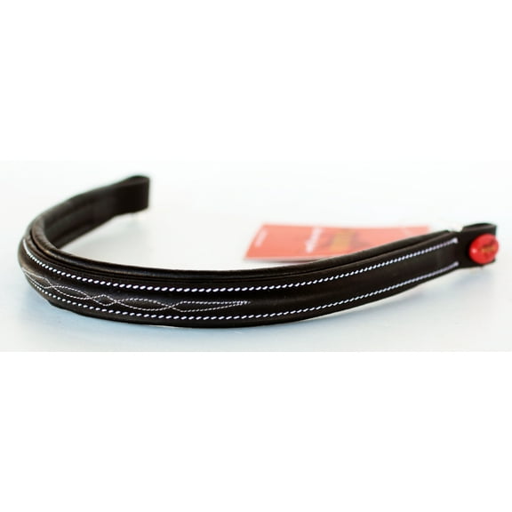 Horse English Padded Leather Cob Show Bridle Browband Fancy Stitch 803435BKC