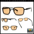 thumbnail image 2 of Hipster Dad Fashion Double Rim Narrow Rectangular Luxury Sunglasses Gunmetal Black - Beige, 2 of 7