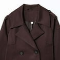 thumbnail image 4 of TKLPEHG Womens Coats Double Breasted Long Sleeve Jackets Solid Color Casual Short Trench Coat (Brown,M), 4 of 8