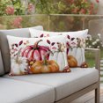 thumbnail image 3 of Outdoor Pillow Covers 20x12 Set of 2, Fall White Pumpkin Waterproof Patio Throw Pillow Covers for Couch Sofa Chair, Thanksgiving Country Orange Leaves Decorative Pillowcases for Throw Pillows, 3 of 9