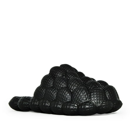 

Wild Diva Unisex Non-Slip Bubble Cloud Lychee Waterproof Massage Reflexology Rubber Shower Slide Slippers Sandals-03-Beige (Black 6)
