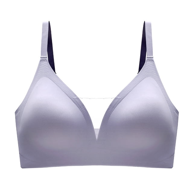 Plebaso Women's Seamless Bras Wireless V Neck Mesh Everyday Bras Ladies Full Coverage Stretch Bralettes