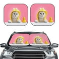 thumbnail image 6 of Lsque A Funny Cat 2 PCS Windshield Sun Shade | CarFoldable Window Covers | Car Accessories Reflect UV for Universal Cars SUV Truck | Large, 6 of 7