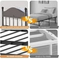 thumbnail image 7 of Daybed with Trundle, Metal Twin Bed Frame with Pop Up Foldable Trundle Bed, Sofa Bed Frame with Stylish Headboard, Heavy Duty Steel Slats Platform for Living Room, Bedroom and Guest Room, Black, 7 of 7