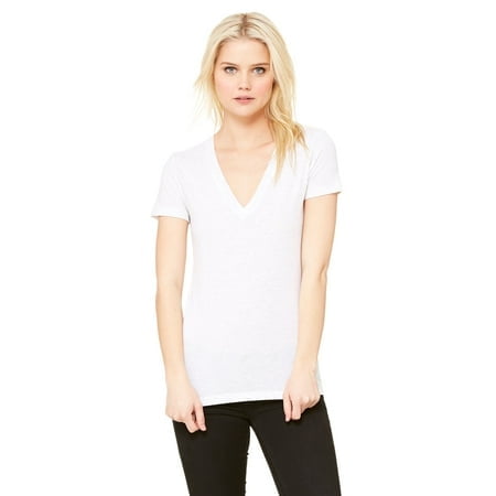 Bella + Canvas T-Shirt à Manches Courtes Col en V Profond pour Femmes
