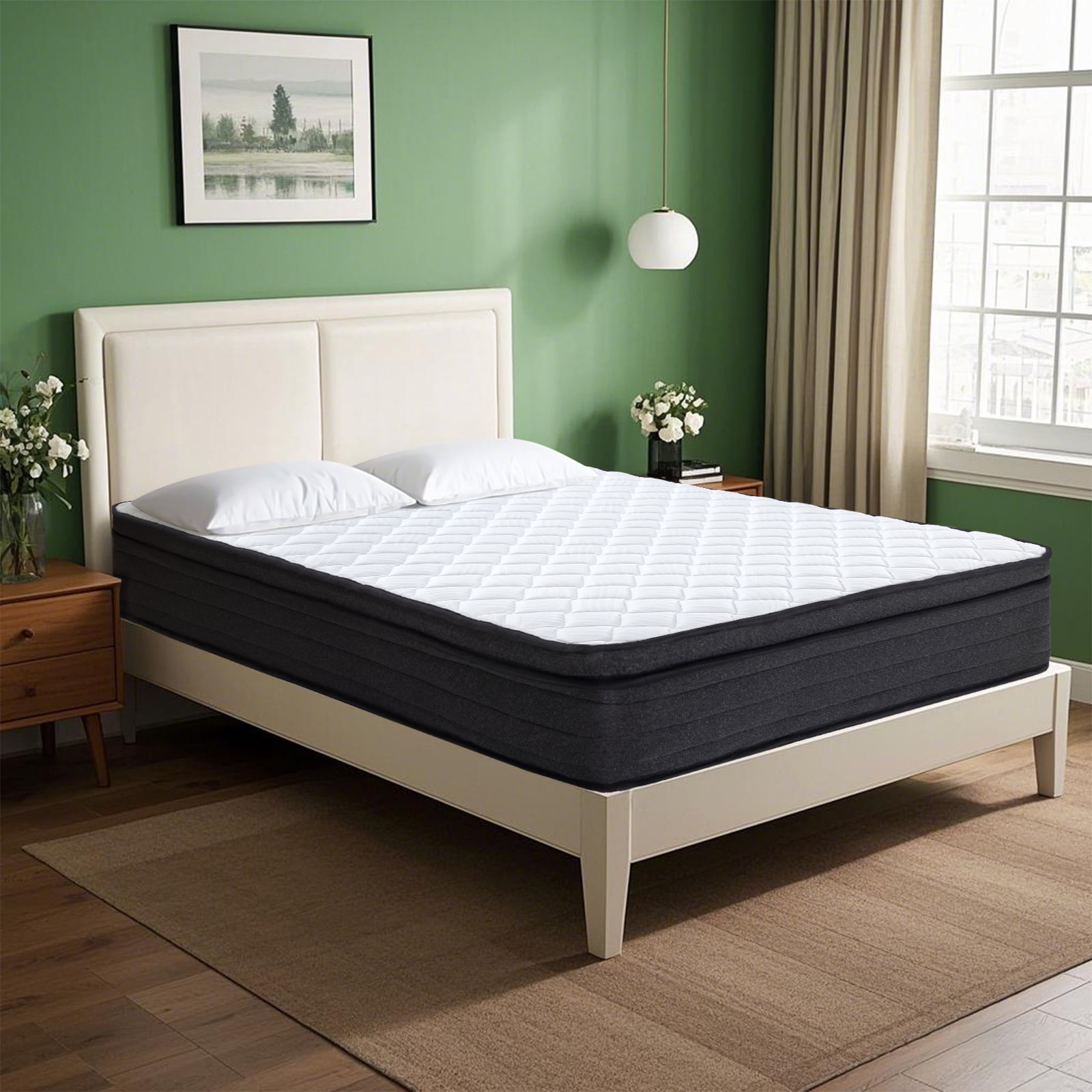 VFD 12 inch King Size Hybrid Mattress - Medium Firm, Memory Foam & Pocket Springs, Motion Isolation, Edge Support, Pressure Relief, Ships Compressed