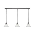 thumbnail image 1 of 3 Light Linear Pendalier With Hang Straight Swivels Shown In Brushed Nickel Finish With 7 Gold Ice Glass, 1 of 1