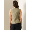 thumbnail image 3 of DARING DIVA Women's Trendy Button Down Sleeveless Suit XS Khaki, 3 of 6