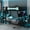 Blue, variant on Twin Size Bunk Bed with Two Gaming Desks, Wood Gaming Bunk Frame with Charging Station and Pegboard Organizer, Green
