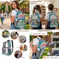 thumbnail image 5 of ZUXONGSY Daisy Print Large 17" Clear Backpack for Boys Girls Teens Kids – See Through Bookbag Set with Lunch Box and Pencil Pouch, 3Pcs Transparent Backpack Back to School Gifts, 5 of 5