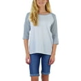 thumbnail image 6 of ToBeInStyle Women's Classic Cotton Baseball T-Shirts - White/Light Grey - Large, 6 of 6