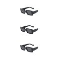 thumbnail image 4 of kurtrusly Rectangular Lightweight Frame Protection For Fashionable Look PC Materials Eyeglasses Bright black frame 3Set, 4 of 6