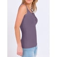 thumbnail image 4 of ANRABESS Women Ribbed Tank Tops Slim Fit Henley Shirts Sleeveless V Neck Button Down Blouse Casual Summer Basic Tees Tops Purple S, 4 of 12