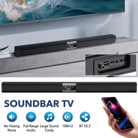 Sound Bar for TV 32 Inch Bluetooth Soundbar Speakers Surround Sound Home Theater
