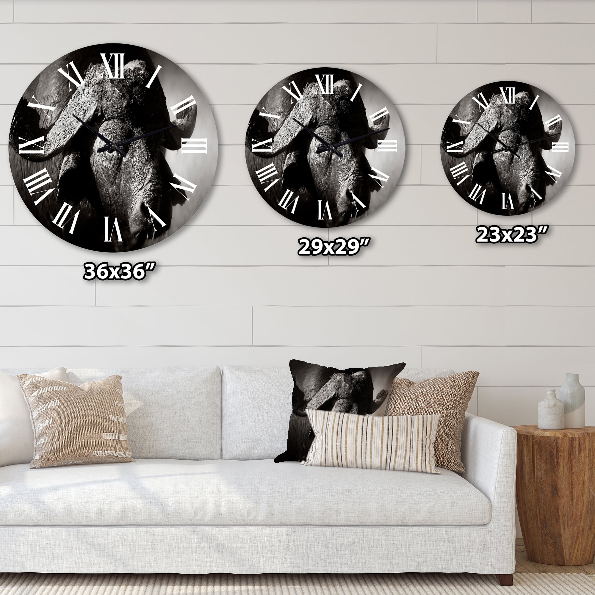Designart 1 in Farmhouse Wall Clock