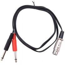 XLR Female Socket to Dual Mono 6.35mm 1/4 inch Mono Male Jack Plug Stereo Audio Cable Cord Wire for Mic Mixer Amplifier Sound Card (5ft)