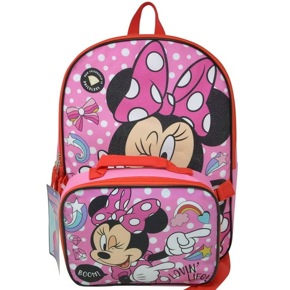 Minnie Mouse 16" Backpack with Lunch Bag Set- I AM AWESOME!