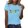 thumbnail image 2 of BiZtdJrK St.Patrick's Day Shirts for Women Irish Cute Shamrock Graphic T Shirt Funny Short Sleeve Holiday Tee Tops Light Blue M, 2 of 3